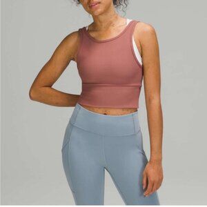 Lululemon power pivot ribbed top in spiced chai